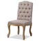 Baxton Studio Hudson Oak Beige Button-tufted Upholstered Dining Chair 120-6673 - alternate 2